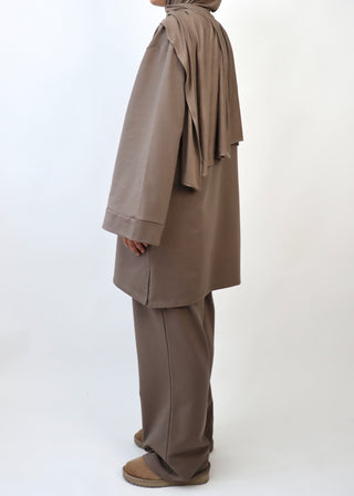 Comfy Set mit oversized Sweatshirt | Mocha