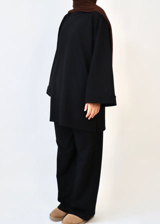 Comfy Set mit oversized Sweatshirt | Black