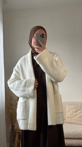 Grobstrick-Cardigan | Creme