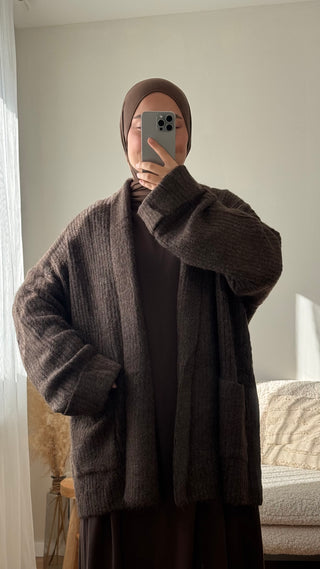 Grobstrick-Cardigan | Braun