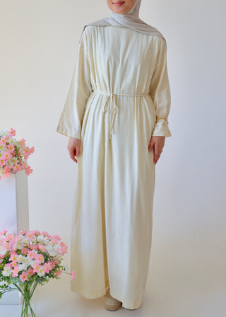 Basic Leinen Kleid | Light Yellow