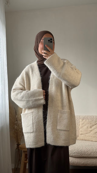 Oversized-Cardigan | Beige