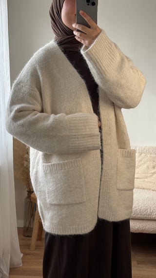 Oversized-Cardigan | Beige