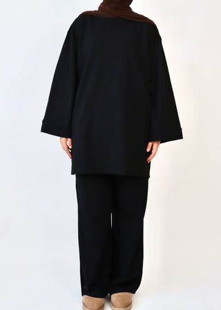 Comfy Set mit oversized Sweatshirt | Black