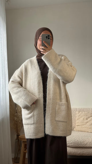 Oversized-Cardigan | Beige
