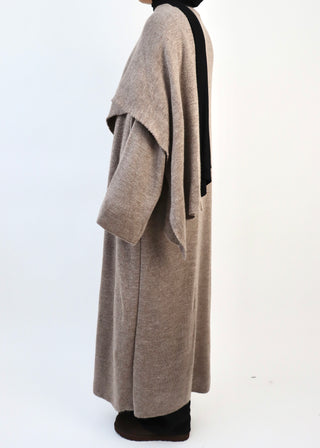 Langer Cardigan mit integriertem Schal