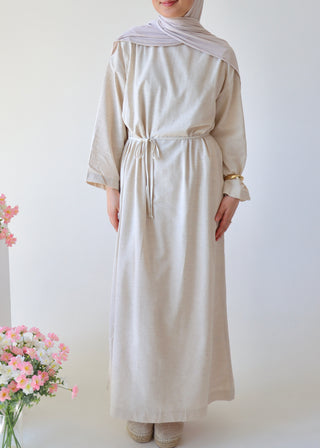 Basic Leinen Kleid | Beige