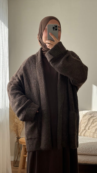 Grobstrick-Cardigan | Braun