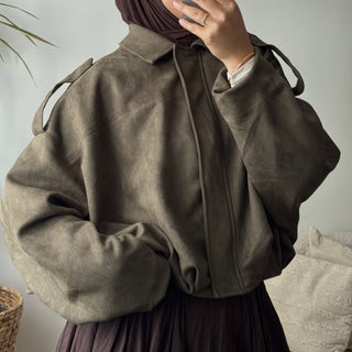 BOMBERJACKE IN WILDLEDEROPTIK | Khaki