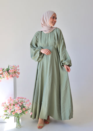 Kleid mit Ballonärmel | Light Green