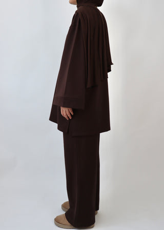 Comfy Set mit oversized Sweatshirt | Brown