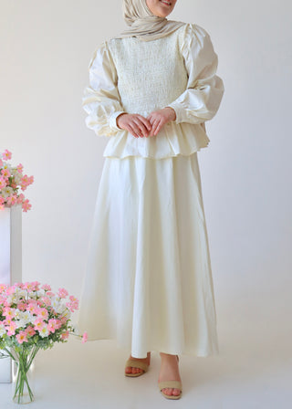 Zweiteiler mit gesmoktem Oberteil | Vanilla