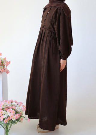 Musselin Kleid | Brown