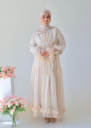 Romantic Rüschenkleid | Beige