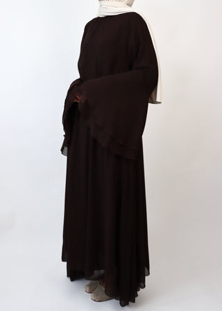 Chiffonkleid | Dark Brown