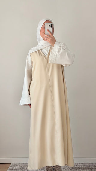 Kurzarmkleid in Beige