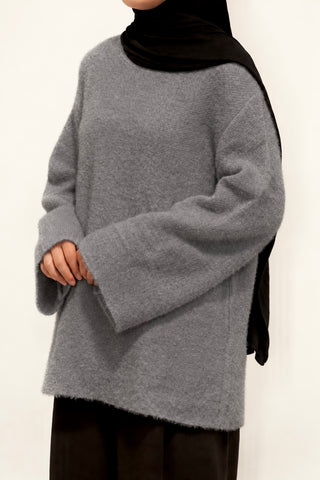 Soft Knit Strickpullover | Grau