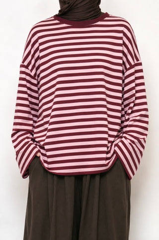 Gestreiftes Oversize Longsleeve | Kurz