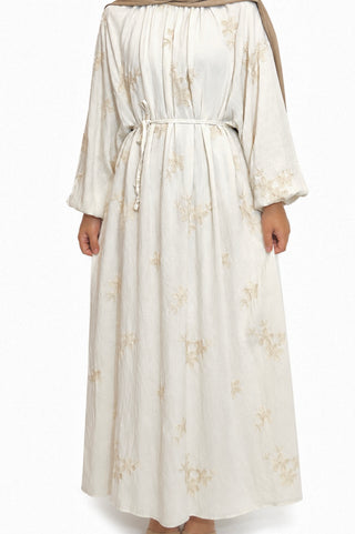 Maxikleid mit Blumenstickerei