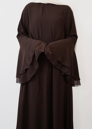 Chiffonkleid | Dark Brown