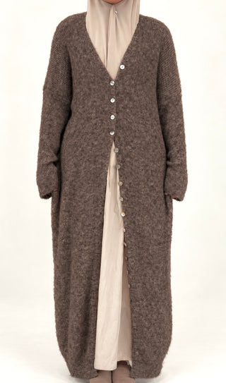 Maxi-Strickcardigan mit Knöpfen