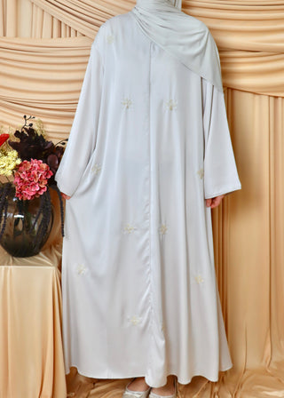 Abaya mit Perlenstickerei | Beige