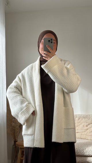 Grobstrick-Cardigan | Creme