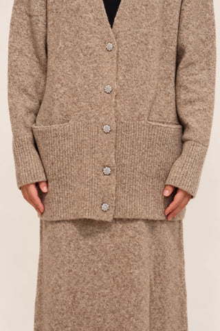 Strickset mit Cardigan & Maxirock | Beige