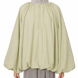 Oversize Ballonbluse | Grün