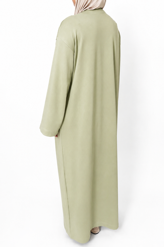 Baumwollkleid mit V-Ausschnitt | Grün