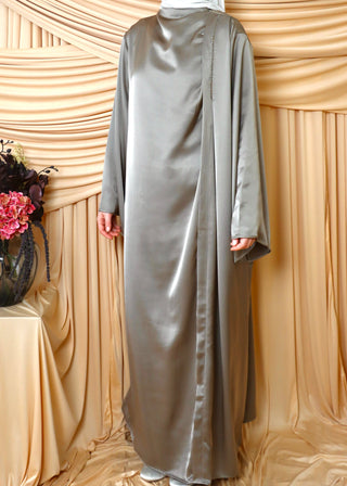Satin Maxikleid | Taupe