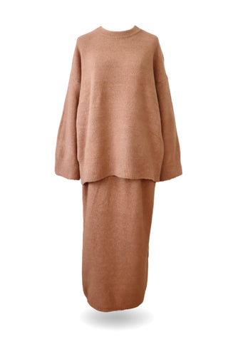 Strick Zweiteiler | Karamellbraun