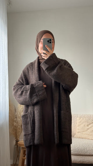 Grobstrick-Cardigan | Braun