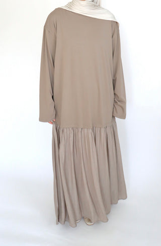 Fließendes Maxikleid in Mocha