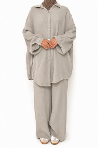 Musselin Zweiteiler | Taupe