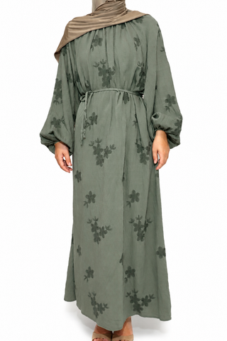 Maxikleid mit Blumenstickerei