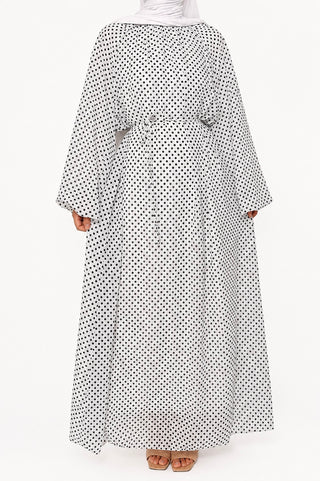 Maxikleid mit Polka-Dot-Print | Weiß