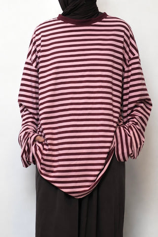 Gestreiftes Oversize Longsleeve | Lang