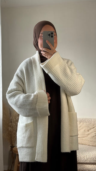 Grobstrick-Cardigan | Creme
