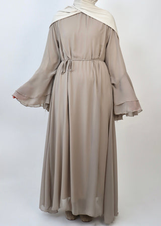 Chiffonkleid | Taupe