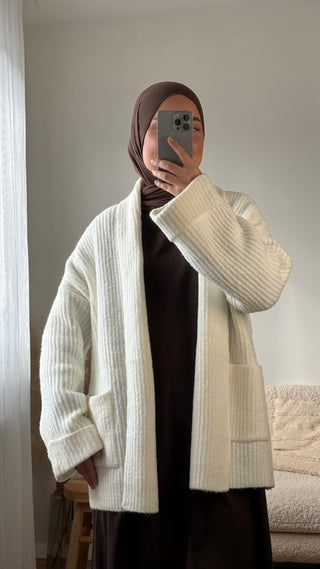 Grobstrick-Cardigan | Creme