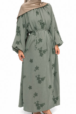 Maxikleid mit Blumenstickerei
