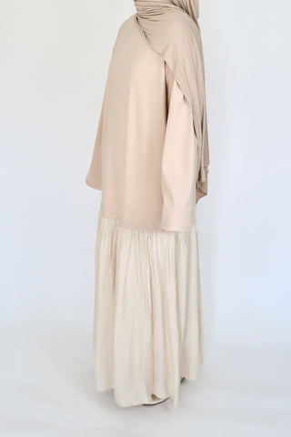 Fließendes Maxikleid in Beige