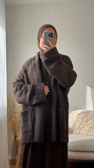 Grobstrick-Cardigan | Braun