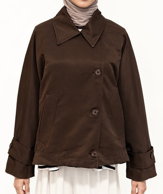 Kurzer Trenchcoat | Braun
