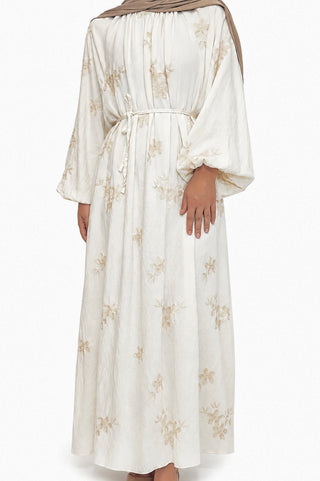 Maxikleid mit Blumenstickerei