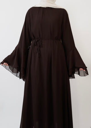 Chiffonkleid | Dark Brown