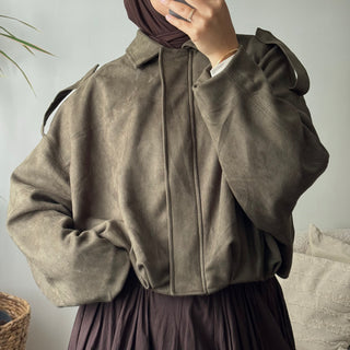 BOMBERJACKE IN WILDLEDEROPTIK | Khaki