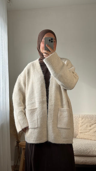 Oversized-Cardigan | Beige