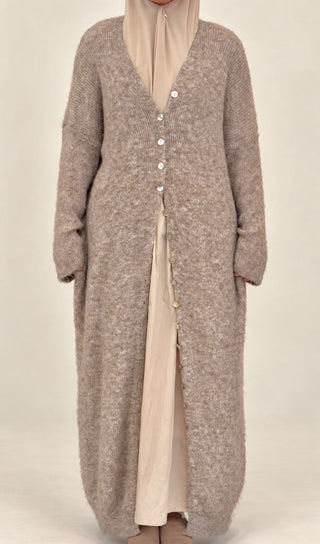 Maxi-Strickcardigan mit Knöpfen